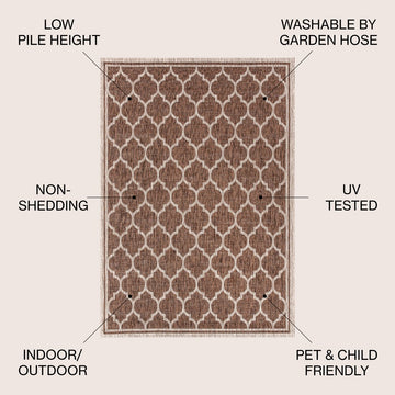 Trebol Moroccan Trellis Textured Weave Indoor/outdoor Area Rug